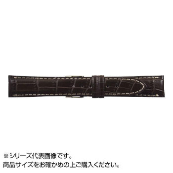 MIMOSA(ミモザ) 時計バンド クロコマット 19mm ブラウン/ホワイトステッチ (美錠:銀) WRM-BW19【送料無料】