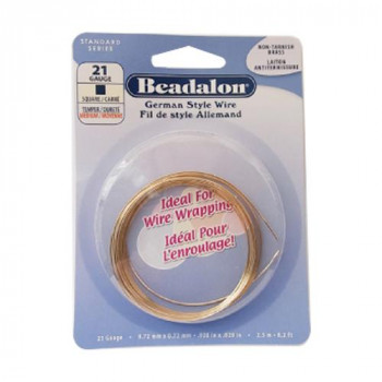 Beadalon(ビーダロン) スクエアワイヤー ノンターニッシュブラス 0.72mm×2.5m 21 手芸におすすめ!