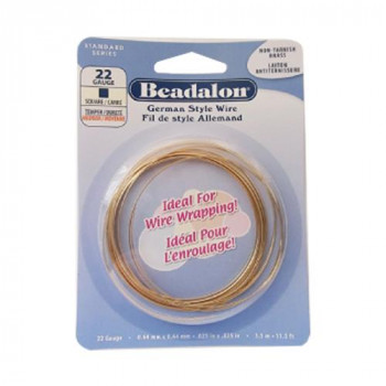 Beadalon(ビーダロン) スクエアワイヤー ノンターニッシュブラス 0.64mm×3.5m 22【メーカー直送】代引き・銀行振込前払い・同梱不可