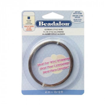 Beadalon(ビーダロン) スクエアワイヤー アンティークブラス 0.72mm×2.5m 21【メーカー直送】代引き・銀行振込前払い・同梱不可
