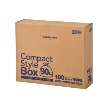 ジャパックス コンパクトスタイルポリ袋90L 半透明 100枚×4箱 CSB98 |b03の通販は