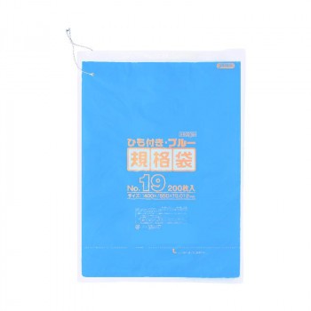 ジャパックス HD規格袋 厚み0.010〜0.012mm No.19 ひも付き 青 200枚×5冊×2箱 HKB19 |b03