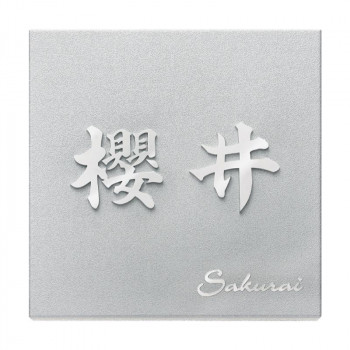 福彫 表札 ステンレス切文字＆エッチング KT-2【送料無料】（同梱・代引不可）