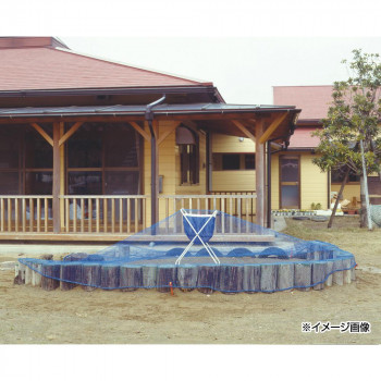 鵜沢ネット ワゴン付砂場侵入防止ネット ブルー 4×6m・ワゴン付 11051【メーカー直送】代引き・銀行振込前払い・同梱不可