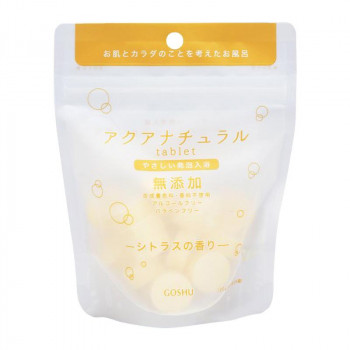 五洲薬品　入浴用化粧品　やさしい発泡入浴　アクアナチュラル　タブレット　無添加 シトラスの香り 125g(約5回分)×48袋　AN-C【メーカー直送】代引き・銀行振込前払い・同梱不可
