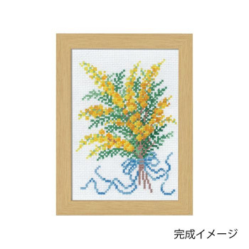 刺しゅうキット 12ケ月の花フレーム〜マリー・カトリーヌ コレクション〜 2月ミモザ 7507 暮らしの中に彩りのある優雅な空間を