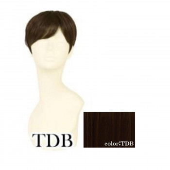 送料無料  プリシラ  男性用5分ウィッグ ミディアムショート 耐熱 ダークブラウン GB-24-TDB  丸いシルエットの柔らかなショートスタイル