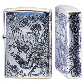 ZIPPO 二面鳳凰 銀イブシ |b03の通販は