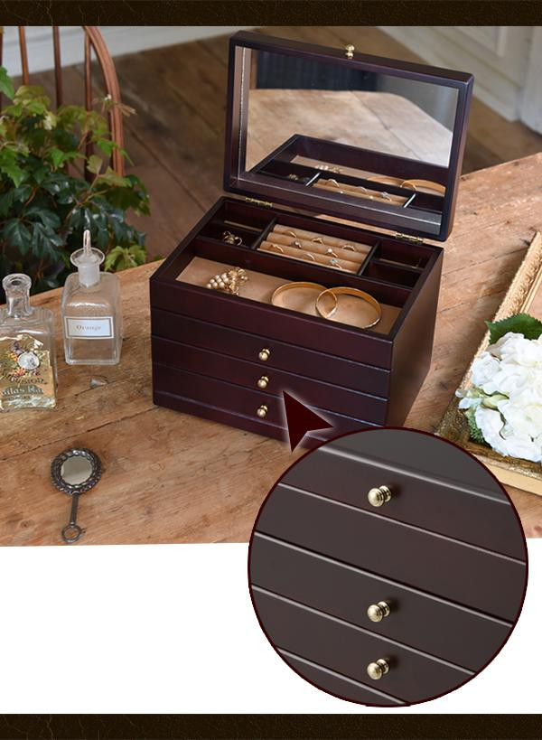 茶谷産業 Made in Japan 木製ジュエルケース 17-808 茶谷産業 ジュエリーボックス 定番 ジュエルケース ジュエリーケース