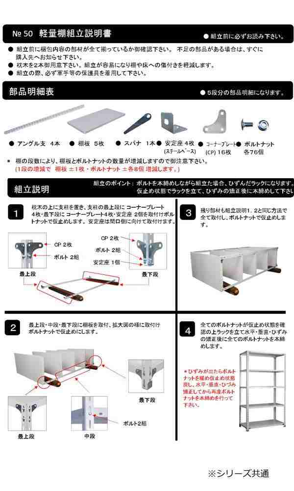 福富士 業務用 収納スチールラック 全段ボルト式 70kg 横幅45 奥行45 高さ75cm 4段 RCN70-07044-4 |b03