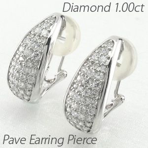 ダイヤモンド イヤリング レディース クリップ ゴールド 18k ピアス パヴェ シズク ドロップ 18金の通販は