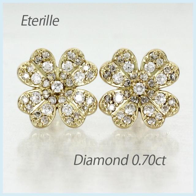 ピアス ゴールド 18k ダイヤモンド フラワー 花 揺れる k18 誕生