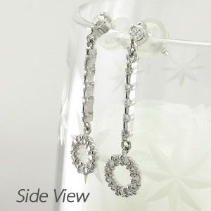 ピアス プラチナ 900 ダイヤモンド 揺レル ロング サークル