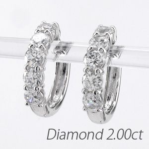 ダイヤモンド ピアス フープ プラチナ 900 中折レ エタニティの通販は
