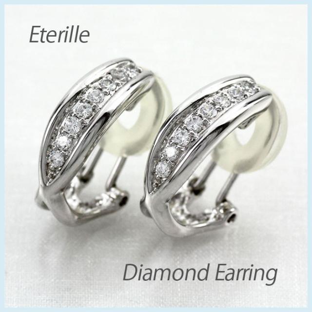 ダイヤモンド イヤリング レディース クリップ ピアス プラチナ 900 シンプル 地金 ダイヤの通販は