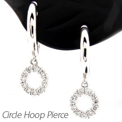 ダイヤモンド ピアス フープ プラチナ 900 ラウンド サークル 中折レ 揺レルの通販は