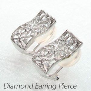 ダイヤモンド イヤリング レディース クリップ ゴールド 18k ピアス アンティーク ミル 透カシ 18金 K18の通販は 49,080円