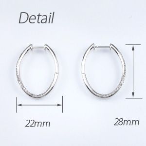 ダイヤモンド ピアス フープ プラチナ 900 中折レ オーバル