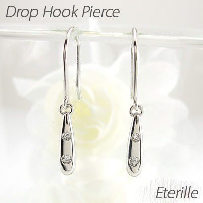 ピアス プラチナ 900 ダイヤモンド ドロップ ツユ 地金 揺レルの通販は