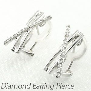 ダイヤモンド イヤリング レディース クリップ ピアス プラチナ 900 シンプル クロスの通販は
