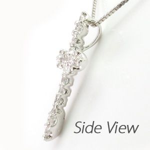 クロス ネックレス レディース ダイヤモンド ゴールド 18k ペンダント 十字架 18金 K18の通販は
