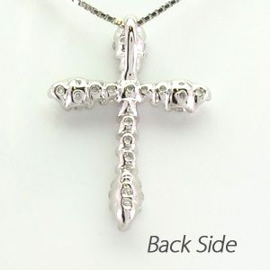 クロス ネックレス レディース ダイヤモンド ゴールド 18k ペンダント 十字架 18金 K18の通販は