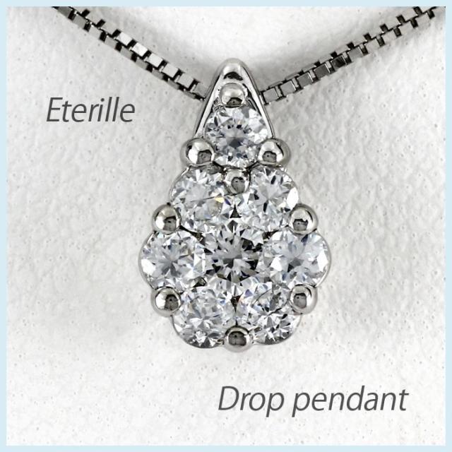 ダイヤモンド ネックレス レディース プラチナ 900 ペンダント ドロップ 涙型 ミステリーセッティングの通販は