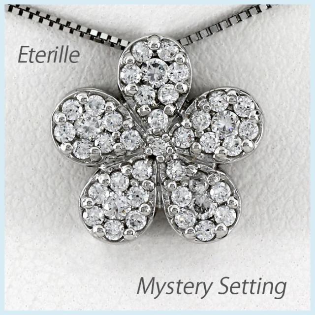 ダイヤモンド ネックレス レディース ペンダント プラチナ 900 パヴェ フラワー 花の通販は 68,090円