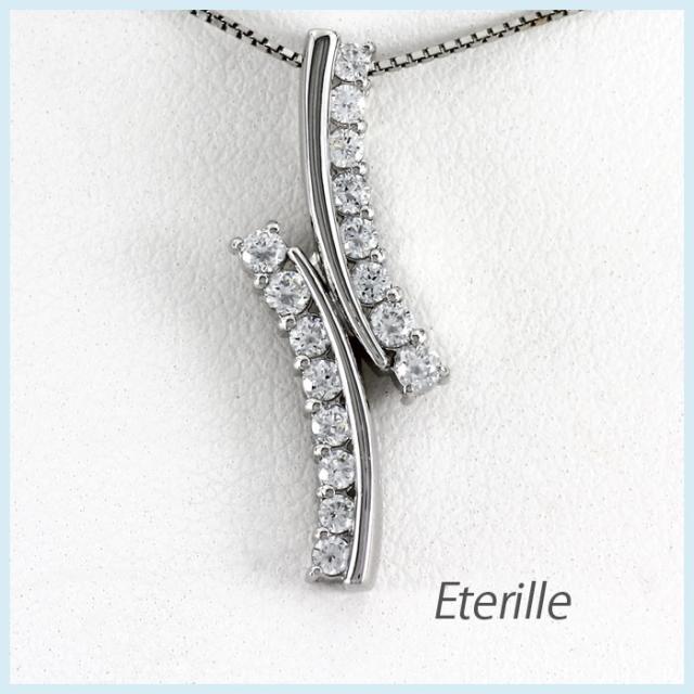 ネックレス ダイヤモンド ゴールド 18k ペンダント カーブ ウェーブ 18金の通販は