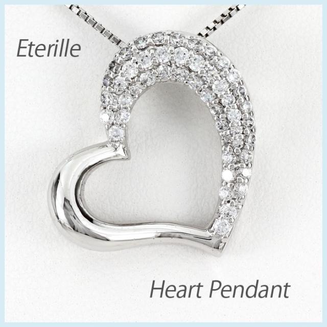 ハート ネックレス ダイヤモンド プラチナ 900 ペンダント オープンハート パヴェの通販は