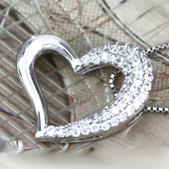 ハート ネックレス ダイヤモンド ゴールド 18k ペンダント オープンハート 18金 K18 誕生日 プレゼント