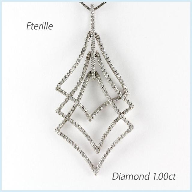 ネックレス ダイヤモンド ゴールド 18k ペンダント 1.00ct ヒシ形 3連 18金の通販は 106,800円