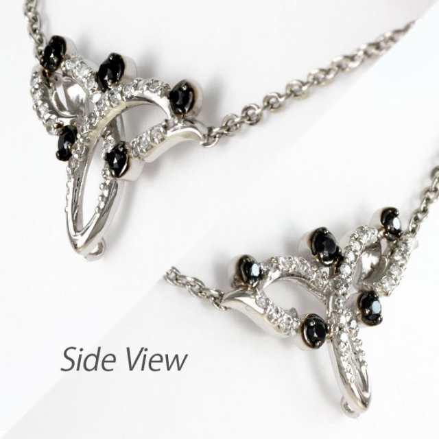 ブラックダイヤモンド ネックレス ゴールド 18k ペンダント