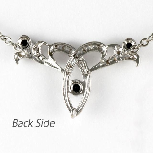 ブラックダイヤモンド ネックレス ゴールド 18k ペンダント アンティーク ブラックダイヤ 透カシ ミルの通販は