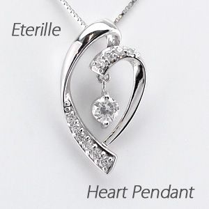 ハート ネックレス ダイヤモンド ゴールド 18k ペンダント 揺レル 一粒 18金 K18の通販は