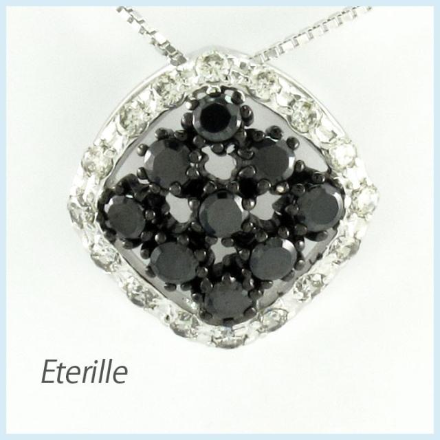 ブラックダイヤモンド ネックレス ゴールド 18k ペンダント パヴェ 透カシ ブラックダイヤモンド 18金の通販は