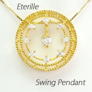 ネックレス ダイヤモンド ゴールド 18k ペンダント 揺レル ブラ
