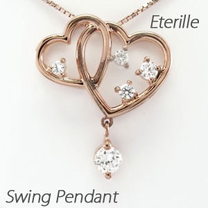 ハート ネックレス ダイヤモンド ゴールド 18k ペンダント 揺レル ブラ 18金 K18の通販は