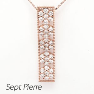 ネックレス ダイヤモンド ゴールド 18k ペンダント フラワー 花 ミル アンティーク 18金の通販は