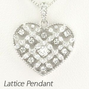 ハート ネックレス ダイヤモンド プラチナ 900 ペンダント アンティーク 透カシの通販は 69,850円