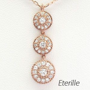 ダイヤモンド ネックレス レディース ゴールド 18k ペンダント アンティーク ミル 18金 K18 PG揺レル 3連の通販は 68,200円