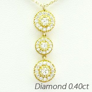 ネックレス ダイヤモンド ゴールド 18k ペンダント ミル 18金揺レルの通販は