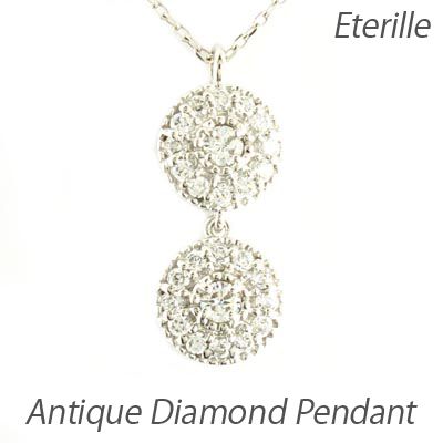 ダイヤモンド ネックレス レディース プラチナ 900 ペンダント アンティーク ミル 揺レルの通販は