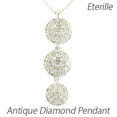 ダイヤモンド ネックレス レディース プラチナ 900 ペンダント アンティーク ミル 揺レルの通販は