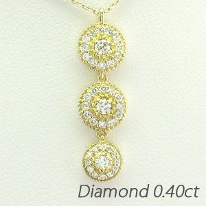 ダイヤモンド ネックレス レディース ゴールド 18k ペンダント ミル 18金揺レル