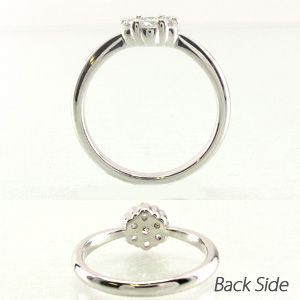 リング 指輪 レディース ダイヤモンド フラワー プラチナ 900 0.50ct