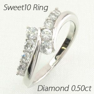 リング 指輪 レディース ゴールド 18k ダイヤモンド スイート 10 アニバーサリー 18金 K18 0.50ct