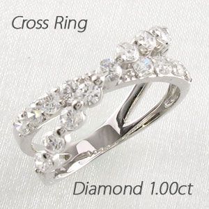 エタニティリング ダイヤモンド ハーフ 指輪 クロス ダブル プラチナ 900 SIクラスの通販は 83,710円