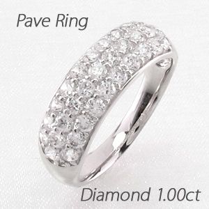 パヴェリング レディース ダイヤモンド ゴールド 18k 1.00ct 18金 K18 