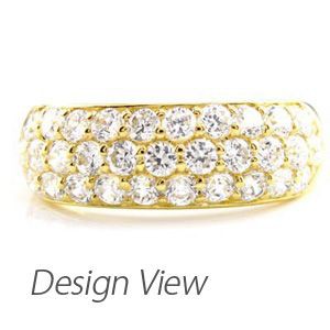 パヴェリング レディース ダイヤモンド ゴールド 18k 1.00ct 18